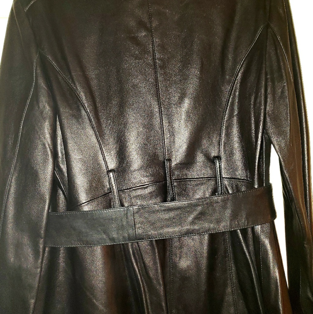 Bebe Hi Low leather trench coat sz Medium New - Picture 8 of 8